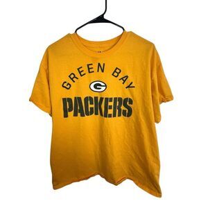 Green Bay Packers Football Team Yellow Short Sleeve Graphic T-Shirt